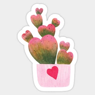 Cute Cactus Heart Sticker